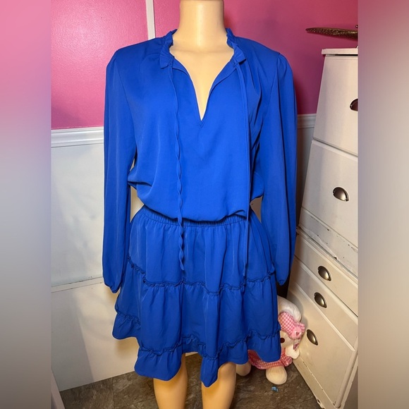 NEW Elegant Blue Women's Dress - Picture 3 of 12